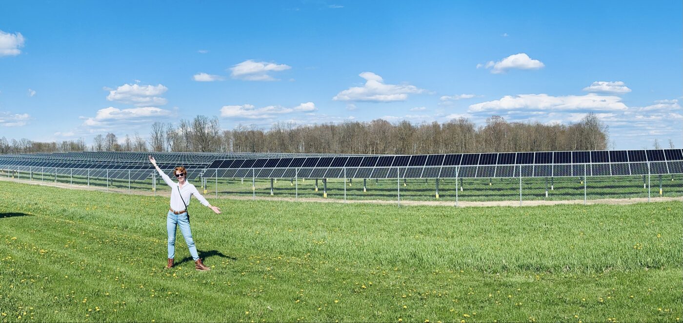 Noelle Paige at a solar farm